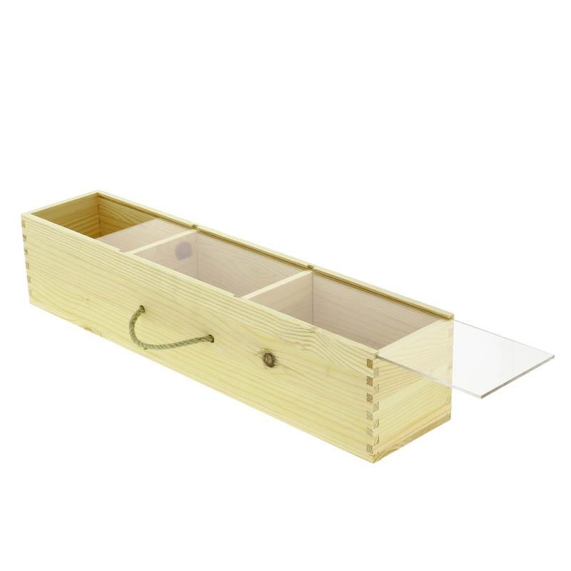Boite rectangle bois 3 compartiments 50cm -_0