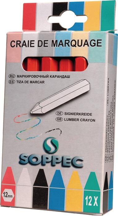 Craie de marquage boîte avec 12 un.En rouge sans emballage papier 12 pièces/boîte SOPPEC_0