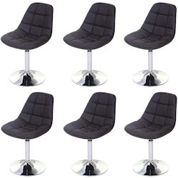 Décoshop26 - 6x chaises de salle à manger en synthétique marron pied chromé pivotant CDS04620 - marron 3000413369517_0