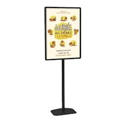 Edimeta Porte-affiches / Porte-messages Cadro-Clic® 70 x 100 cm sur pied H 180 cm noir - noir aluminium 214007NR_0