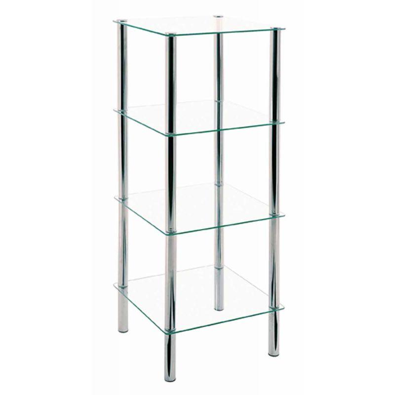Étagère 4 niveaux en verre Eliot 107cm transparent - design moderne - Paris Prix_0