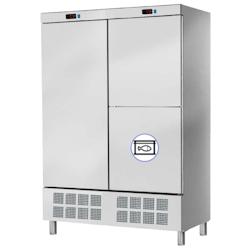 EURAST - Armoire frigorifique mixte 2 portes 560x542 et 1 poisson dep. Poisson - 1400x720x2070 mm - 810 W 230/1V - 79120609 - gris inox 79120609_0