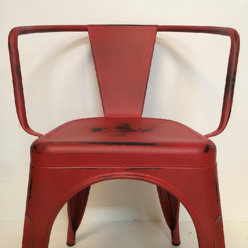 Fauteuil industriel factory rouge vintage_0