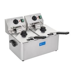 Helloshop26 - Friteuse acier inox 2 bacs 8 litres cuve amovible professionnel thermostat EGO  professionnelle 3614016 - 3000003088491_0