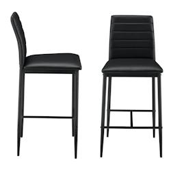 Helloshop26 - Lot de 2 tabourets de bar chaises avec pieds en acier assise synthétique et hauteur d'assise 66 cm noir 03_0005787 - 3000683299781_0