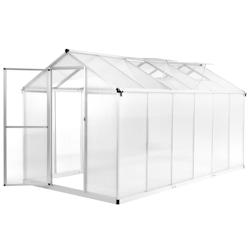 Helloshop26 - Serre tente abri plante fleur légumes aluminium 362 x 190 x 195 cm 13,41 m³ Transparent 02_0044468 - 3000220161779_0
