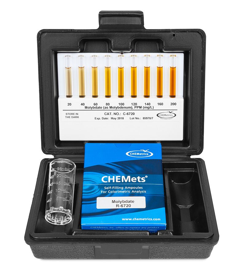 Kit d’analyse visuelle du Molybdate 20-200 ppm, type : CHEMets 30 ampoules, marque Chemetrics - Ref.: NBT003_0