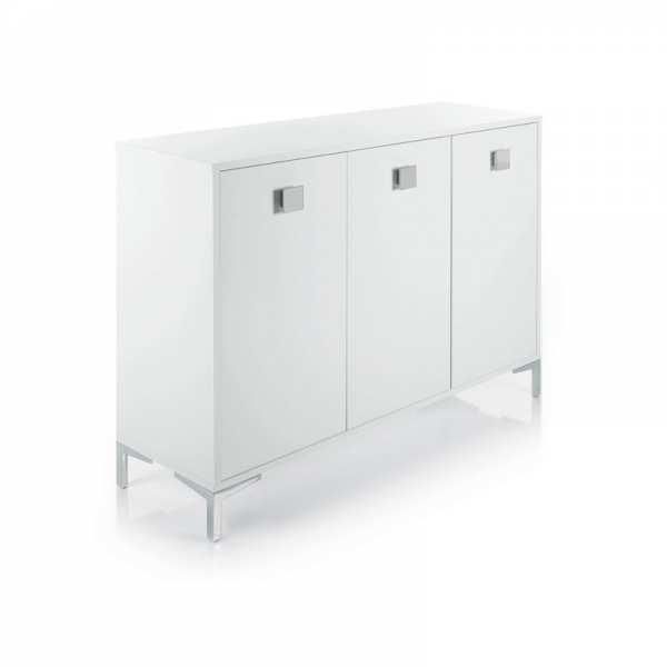 Corbeille à serviette - Box FK 1000 - Meuble 3 portes avec poignées chromées et pieds aluminium poli_0
