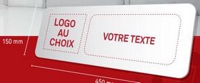 Panneau semi personnalisé 450 x 150 mm - Texte Arial et logo standard - 1 couleur_0