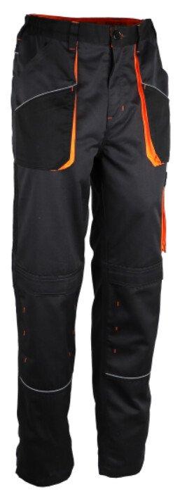 Pantalon de travail 245G/M² Polyester/ Coton noir et orange PRAGUO - Tailles : M_0