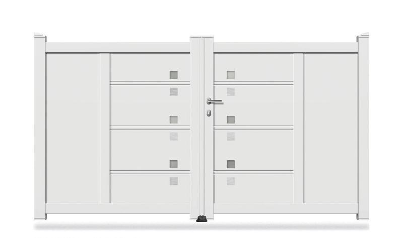 Portail aluminium battant OPC-315 - dimensions au choix - coloris standards RAL_0