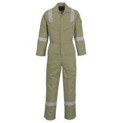Portwest - Combinaison de travail antistatique super légère spécial été - Kaki Taille XL - Protection certifiée CE et normes EN 1149-5, EN ISO 11612, EN ISO 11611_0