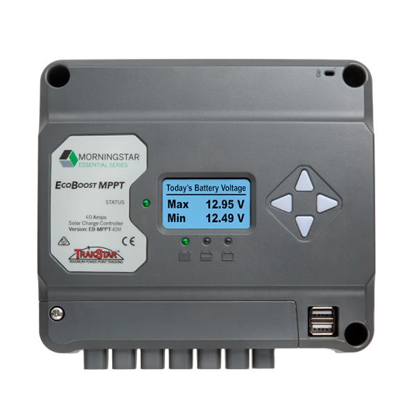 Régulateur solaire MPPT 12V/24V 40A - EcoBoost Morningstar - Compatible batteries lithium et plomb - Étanche avec écran LCD_0