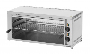 Salamandre grand modèle professionnel - acier inoxydable - 2 thermostats réglables - grille 710x305mm_0