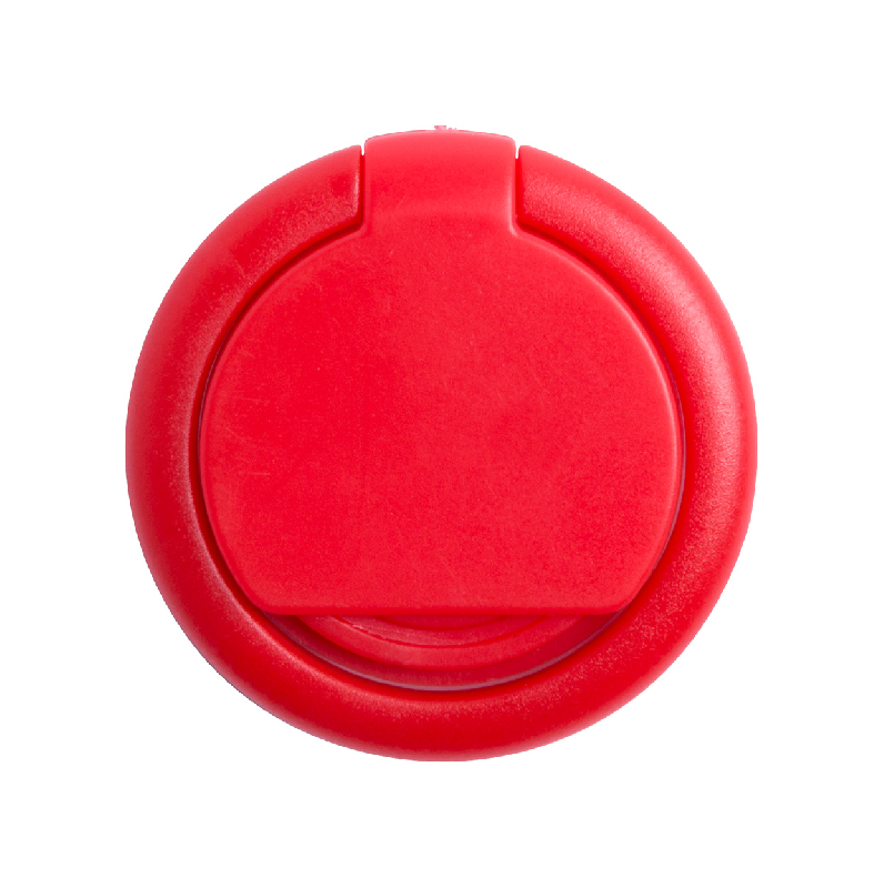 Support pour téléphone portable - plastique rond auto-adhésif avec jeton chariot - couleur rouge_0