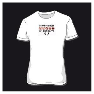 T-shirt homme en retraite - col rond - motif personnalisable - tailles S à XXL - plusieurs couleurs_0