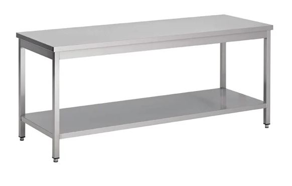 Table inox avec étagère basse - gastro m - 1800 x 600 x 880mm_0