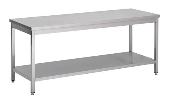 Table inox avec étagère basse - Gastro M - 1800x600x880 mm - acier inoxydable AISI 430_0