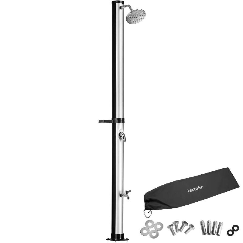 TecTake GmbH tectake Douche solaire Tinto 20 l - avec housse/plateau noir/gris - multicolore plastique 406583_0