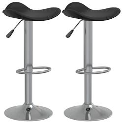 VidaXL Tabourets De Bar Lot De 2 Noir Acier Chromé Et Cuir Artificiel - noir 335090_0