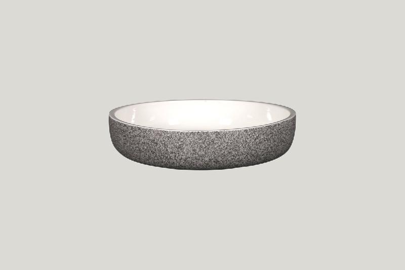 ASSIETTE COUPE CREUSE ROND GRIS PORCELAINE Ø 20 CM RAKSTONE EASE