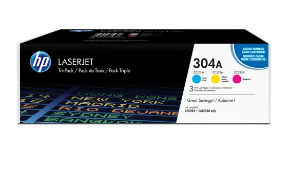 304A pack de 3 toners LaserJet cyan/magenta/jaune authentiques_0