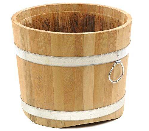 DEHNER JARDINIÈRE EN BOIS, Ø 40 CM, HAUTEUR 41 CM, ROBINIER, NATUREL_0