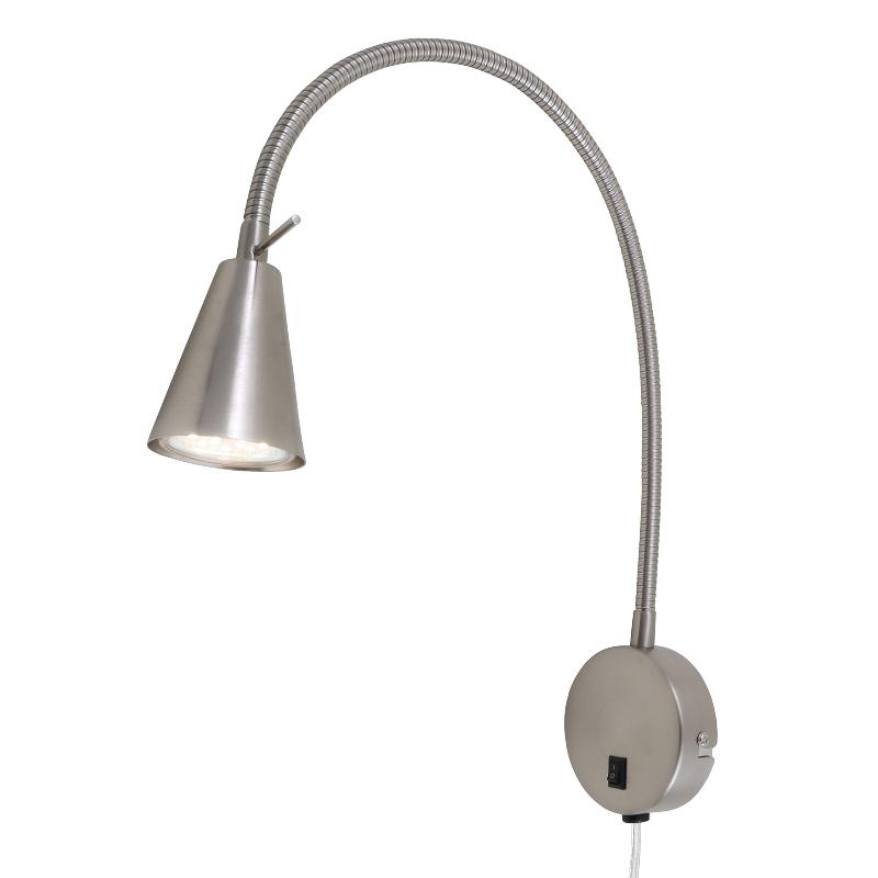 BRILONER APPLIQUE MURALE LED TUSA, NICKEL, MÉTAL, 45 CM, BRAS FLEXIBLE