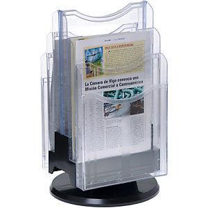 Archivo 2000 Présentoir de documents rotatif double face - 6 cases format A4 - Transparent - lot de 3_0