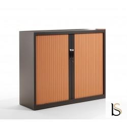 Armoire basse à portes rideaux ton bois – gapsa_0