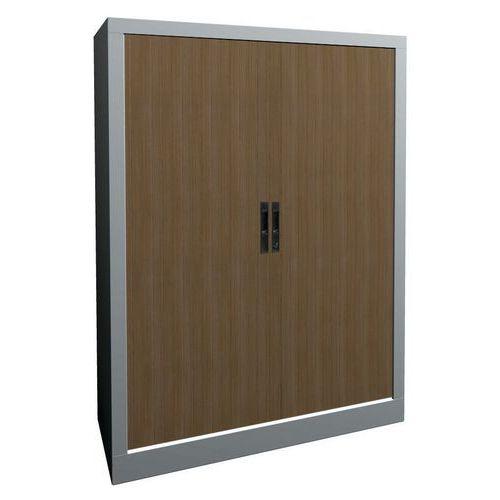 ARMOIRE MÉTAL RIDEAUX PVC LAME RECOUVERTE 80X135CM CHÊNE CLAIR/ALU - MANUTAN COLLECTIVITÉS