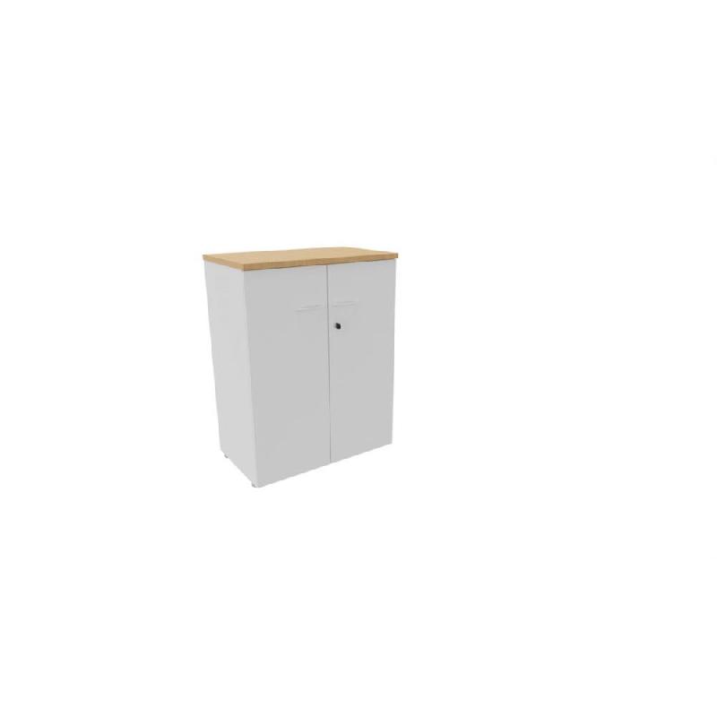 ARMOIRE MI-HAUTE NF ENVIRONNEMENT PORTES BATTANTES H.104 CM X L.80 CM BLANCHE - TOP HETRE