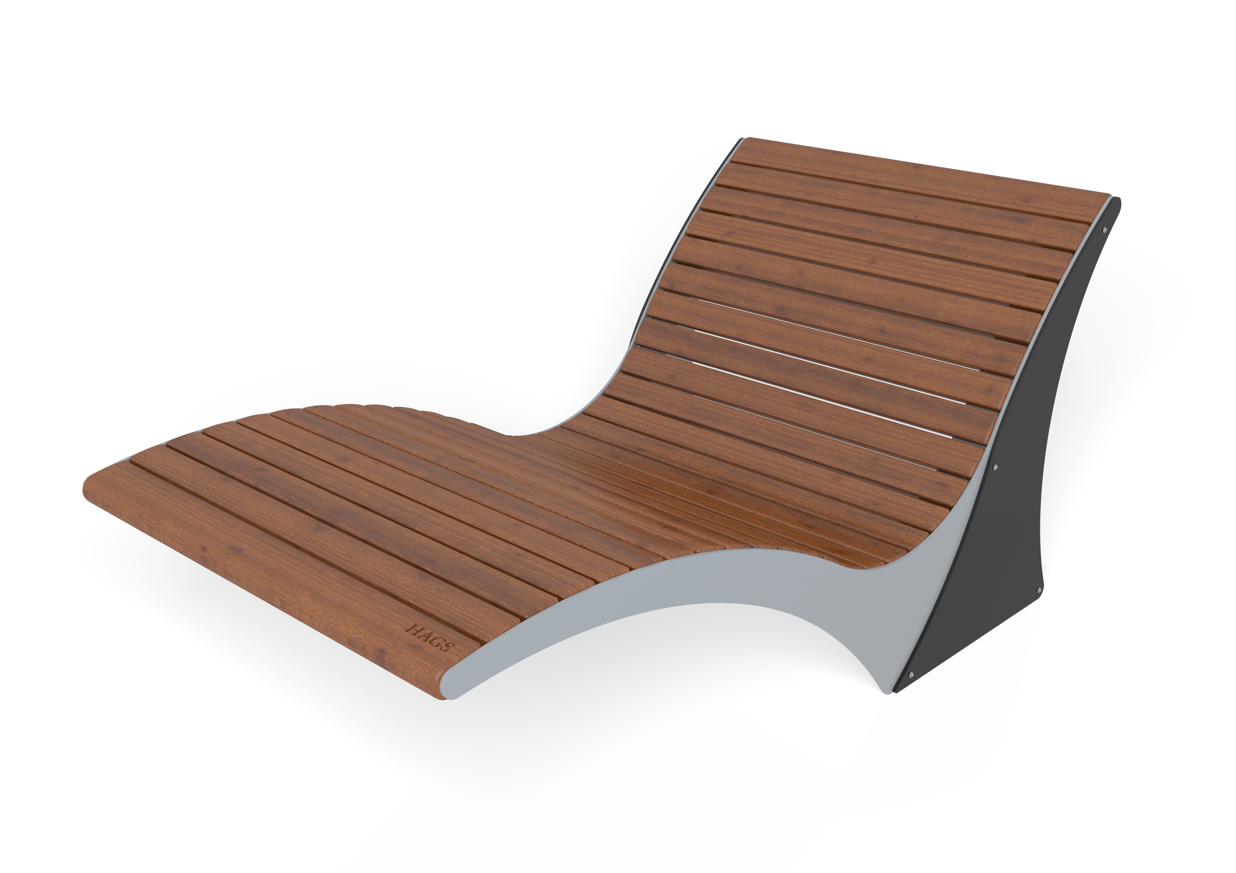Banc public Sunbed Solberga réf 8090428 - Hags - Inspiré des forêts du Småland, design Ludvig Rundlöf_0