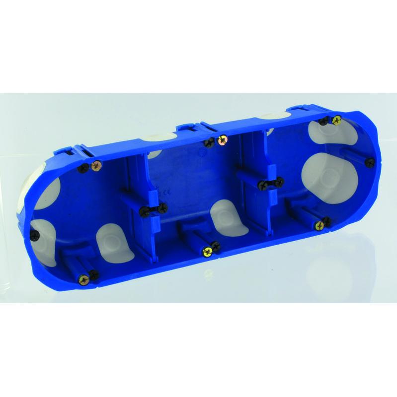 Boîtier de dérivation triple poste No Air BLM - 3 postes - Diamètre 67 mm - Plastique bleu et blanc_0