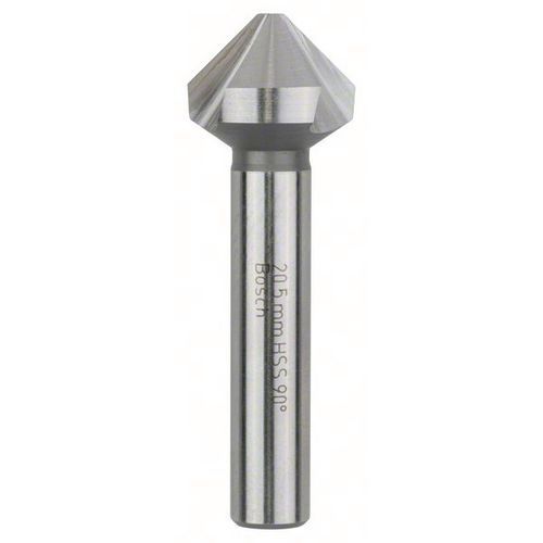 BOSCH 1 FRAISE À NOYER CONIQUE HSS, QUEUE CYLINDRIQUE, TROIS TAILLANTS 90°