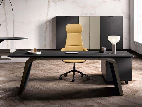 Bureau de direction Interstellar en acier et placage de bois massif_0