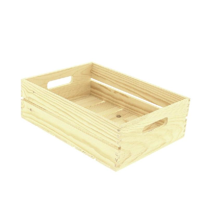 Cagette pin naturel rectangle 40x30x12cm - par 12_0
