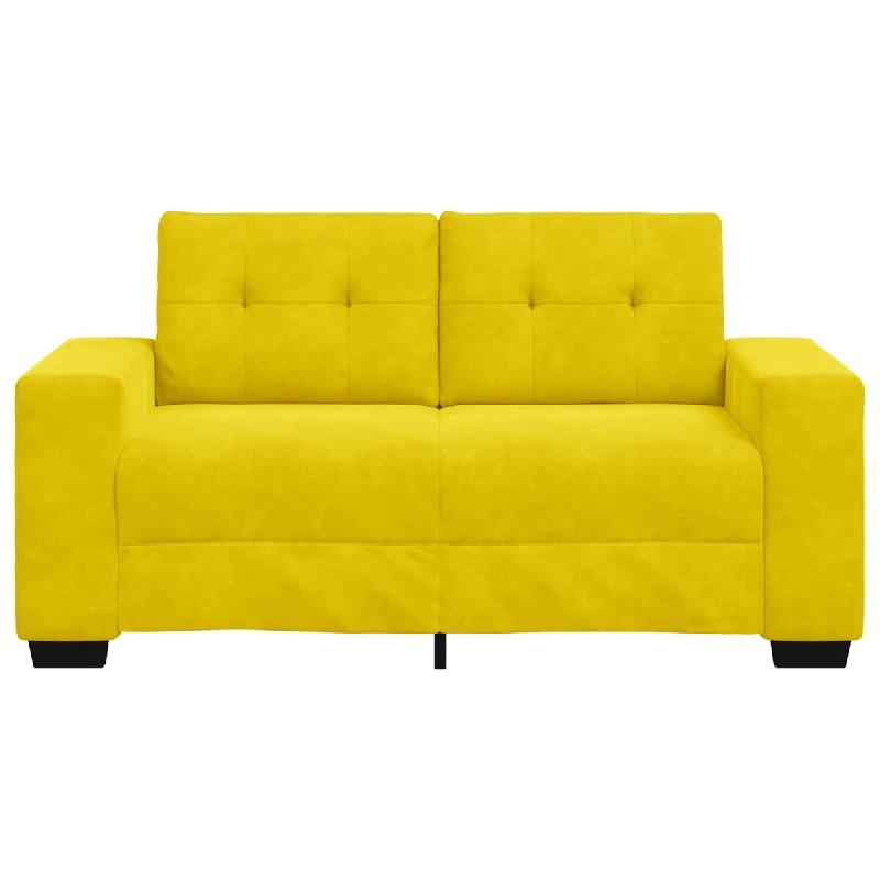 Canapé Jaune 160 x 80 x 82 cm Velours polyester Modèle AbriSapin 111 - 8721158690258_0