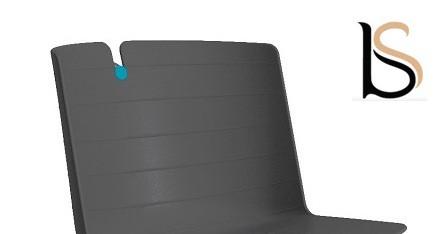 Chaise de conférence Mork avec pied chromé. - Anthracite_1