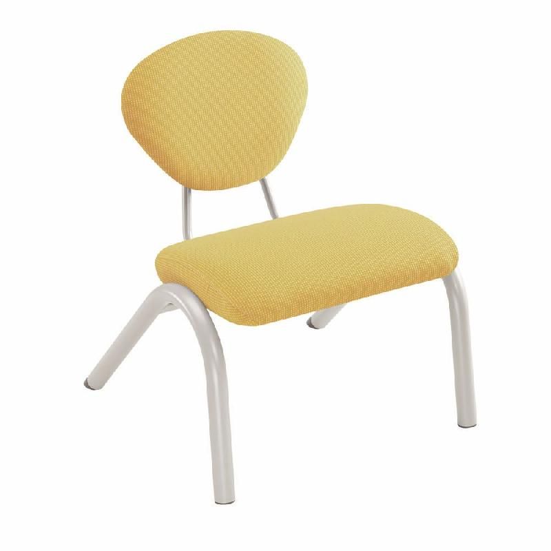 CHAISE VISITEUR EVA TISSU AVEC ACCOUDOIRS  ORANGE / ALUMINIUM