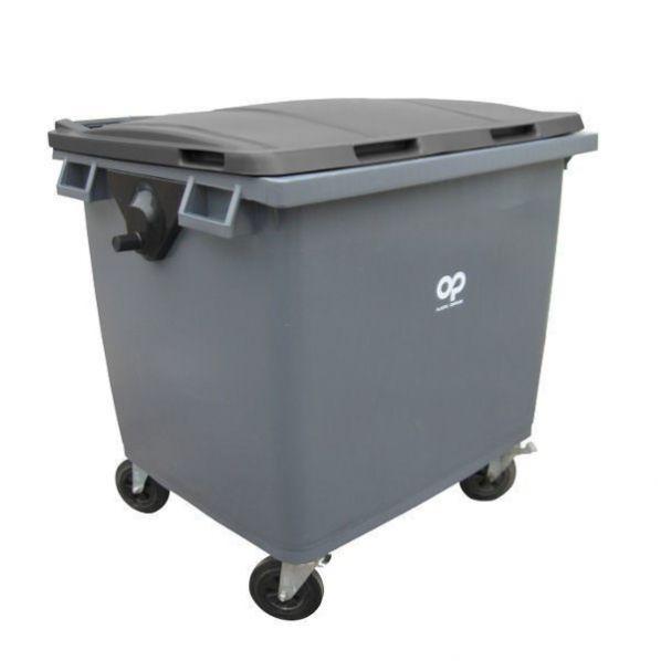 Conteneur poubelle - 1000 litres - Gris anthracite - 4 roues pivotantes - Marque Rolléco_0