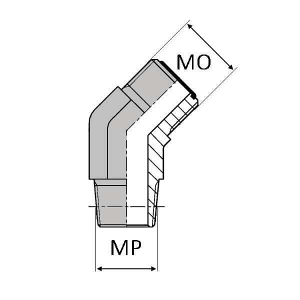 Coudes mâle ORFS x mâle NPT 45° - 1/2' , 21.22 , 11/16' , 17.46_0