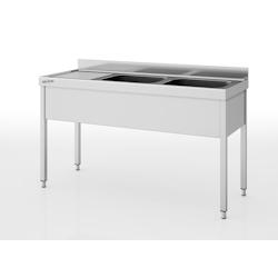 ERATOS Plonge Gamme 700 Aisi-304 18/10 1600X700X850 - 2 Cuves 500X500X300 - Egouttoir A Gauche FGB-167/21I - Acier inoxydable 18/10 FGB-167/21I_0