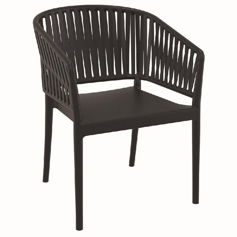 Fauteuil empilable d'extérieur Noa en polypropylène  coloris noir_0