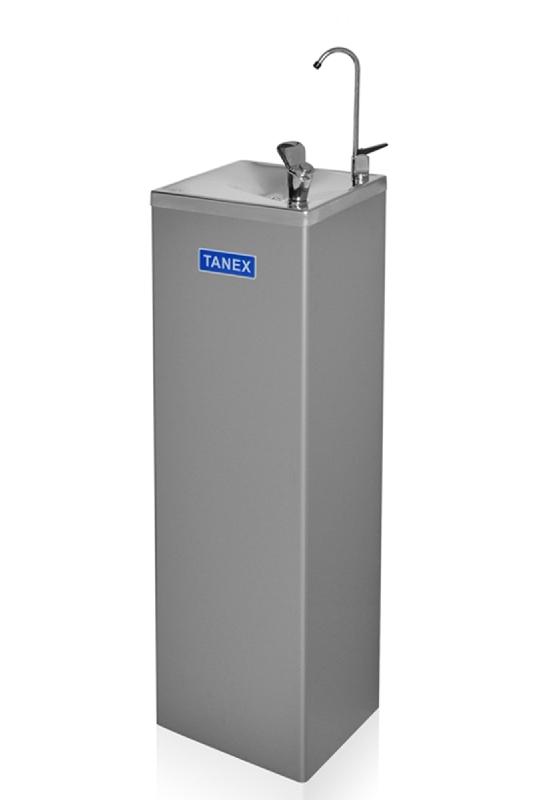 Fontaine à eau réseau - Canaletas Tanex T-7ALV - extérieure grise en acier avec jet d'eau froide_0