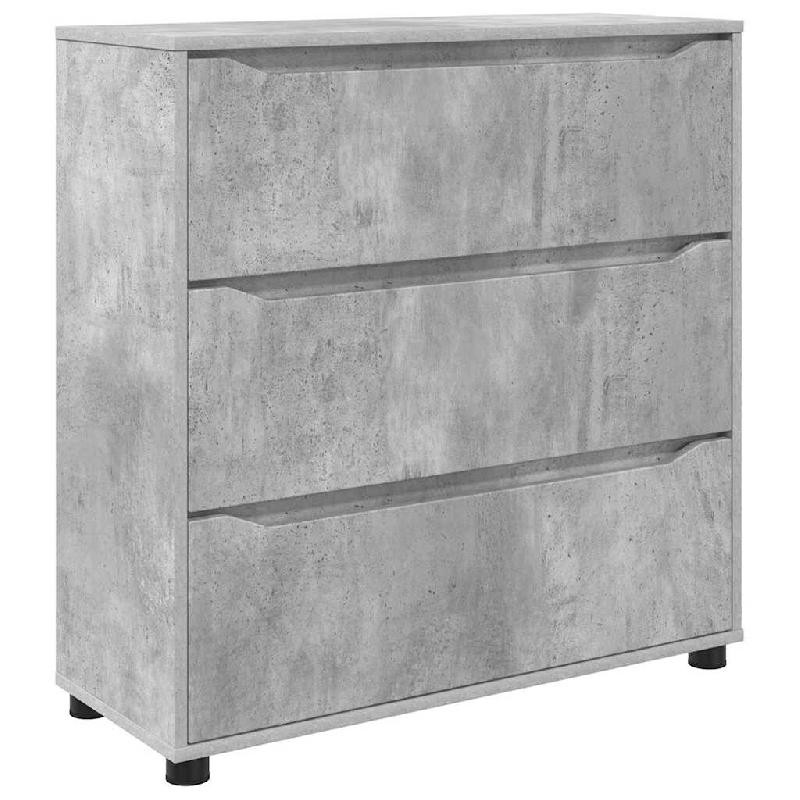 Helloshop26 - Armoire de rangement avec tiroirs minimaliste ajustable 80 x 31 x 81 cm en bois d'ingénierie gris béton 02_0054624 - gris Bois massif_0