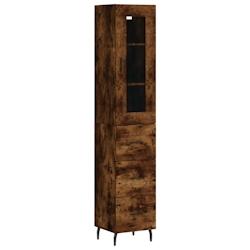 Helloshop26 - Buffet bahut commode armoire meuble de rangement organisateur cuisine salle de séjour salon haut 34,5 x 34 x 180 cm 02_0033291 - 300021_0
