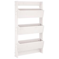 Helloshop26 - Jardinière bac lit surélevé plantes fleurs terrasse jardin murale 3 niveaux 60 x 18,5 x 110 cm pin massif blanc 02_0038657 - 30002178_0