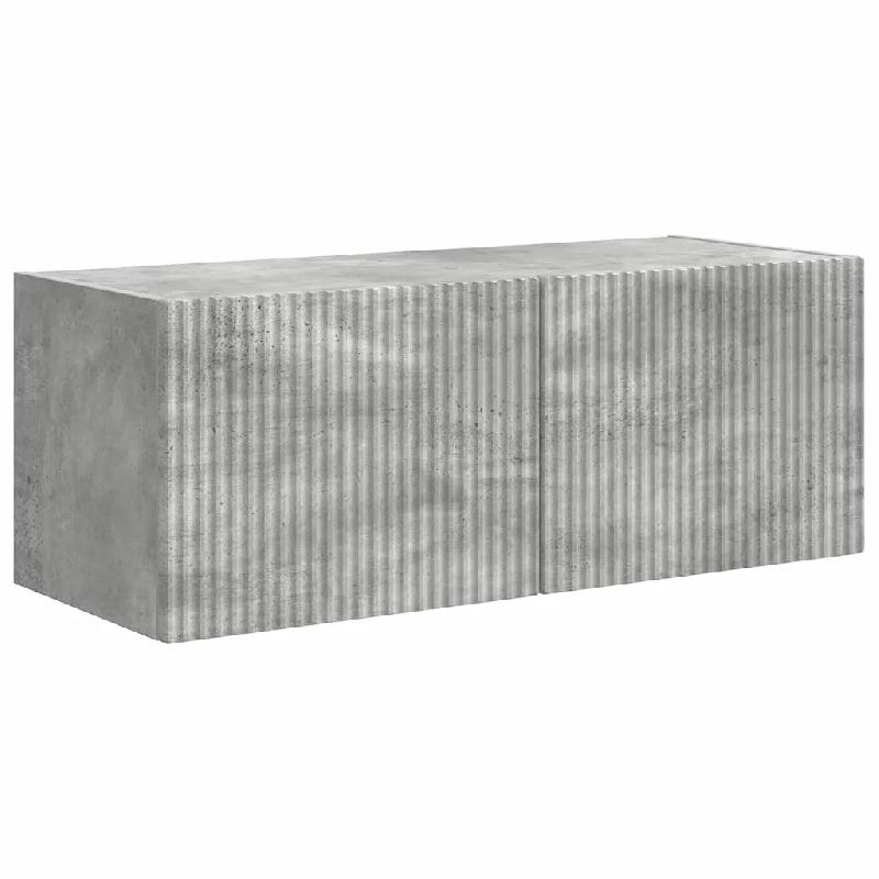 Helloshop26 - Meuble TV mural moderne pratique avec étagères murales 78,5 x 31 x 29,5 cm en bois d'ingénierie béton 02_0054905 - Bois massif 30002_0