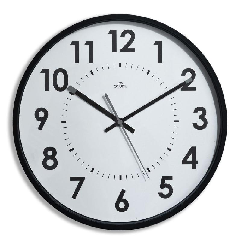 HORLOGE MURALE SILENCIEUSE A QUARTZ - DIAMETRE 30 CM - NOIR
